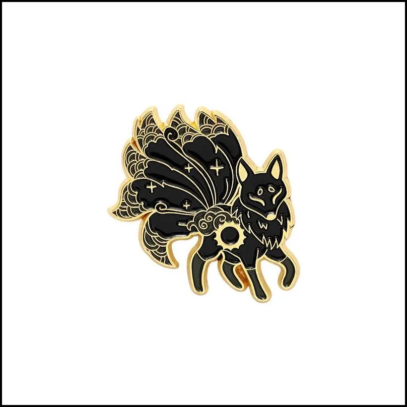 enamel brooches pin for women fashion dress coat shirt demin metal funny brooch pins badges promotion gift 2021 design wolf snake animal 1447