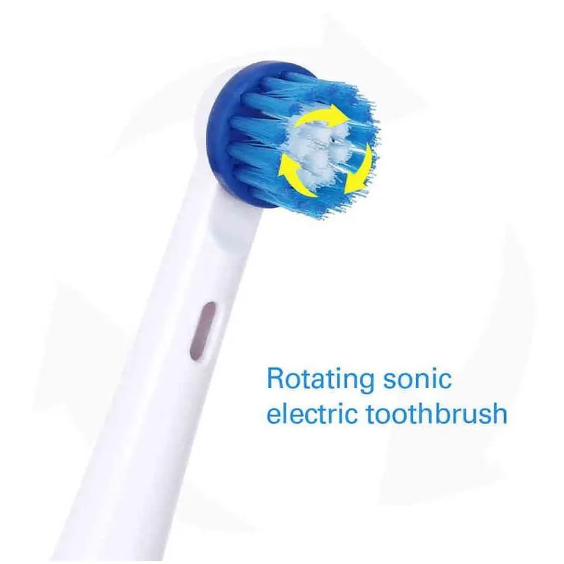 AZ-OC2 Rotating Electric Toothbrush for Adults with 4 Replacement Rotary Head Battery Power No Rechargeable Oral Tooth Whitening