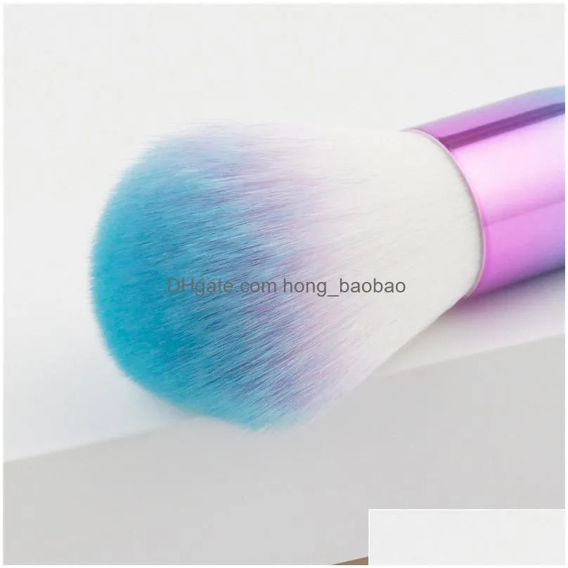 rainbow handle foundation single brush concealer powder blusher woman brush cosmetic single universal brush fashion makeup brushes