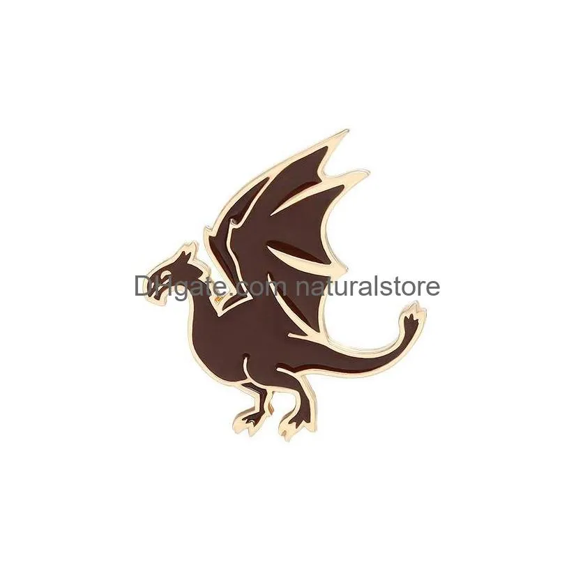 pink dinosaur enamel brooches pin for women girl fashion jewelry accessories metal vintage brooches pins badge wholesale gift