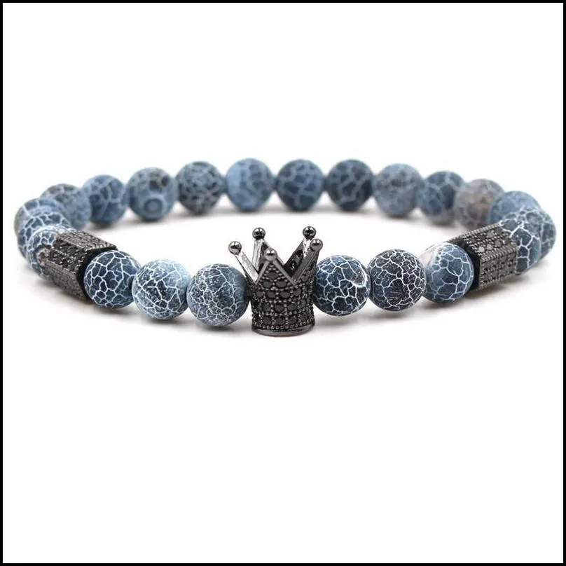stone bead bracelet lava weathered agate malachite tiger eye stone bracelet gentle crown zircon bracelet