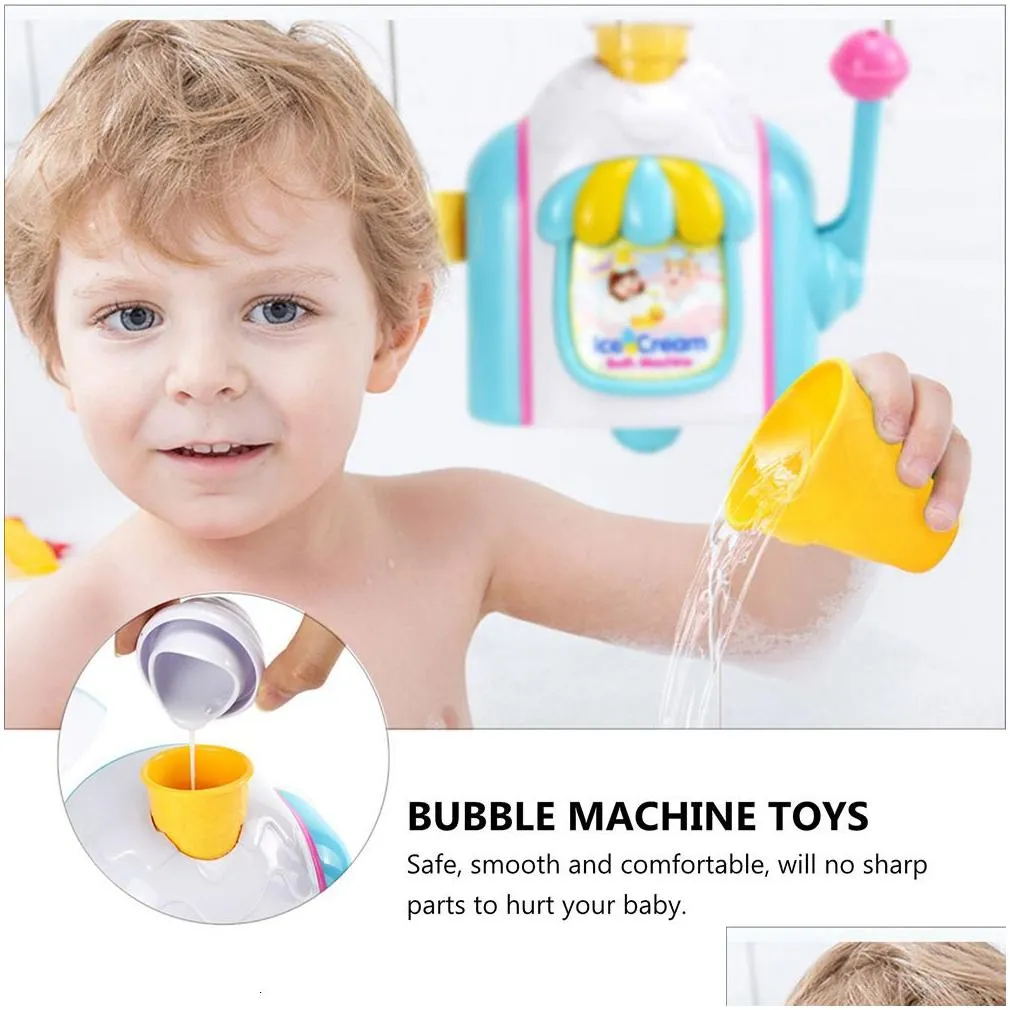 Bath Toys Ice Cream Bubble Machine Blower Bath Toy Kids Car Toys Babies Child Plaything Maker Girls 230923