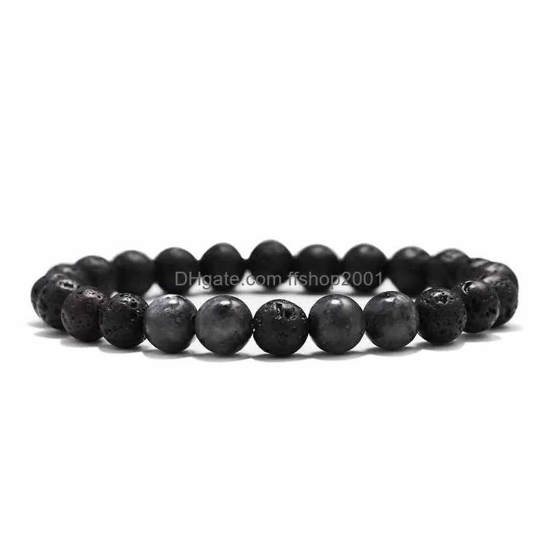  8mm black lava stone turquoise bead essential oil diffuser bracelet for women men jewelry