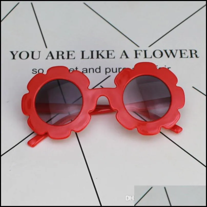 Fashion Sunglasses Frames 5Pcs/Lot Cute Sunflower Children Kids Uv400 Sunglasses Fashion Baby Girl Anti-Traviolet Outdoor Travel Glass Dhh7R