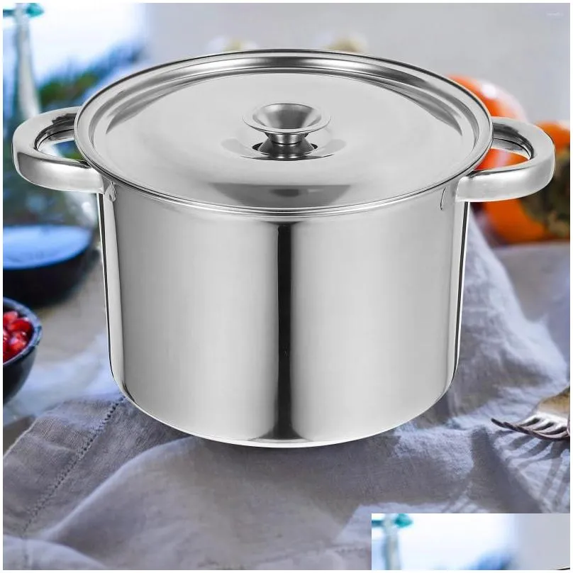 Double Boilers Covered Stockpot Stew Soup Boiling Pan Kitchen Cookware Saucepan Bucket Stainless Steel Steaming Cooking Household