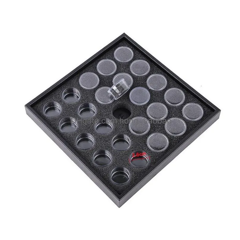 nail practice display empty 25 50 space art powder gems storage container case box plate manicure tool 230211