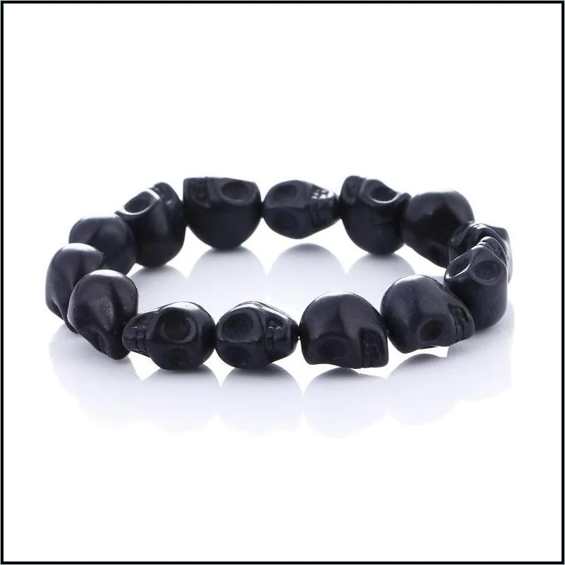 Charm Bracelets Pretty Skl Bracelet Fashion Natural Stones Beads Pseira Lava Stone  Tiger Eye Men Drop Delivery Jewelry Brace Dhdpy