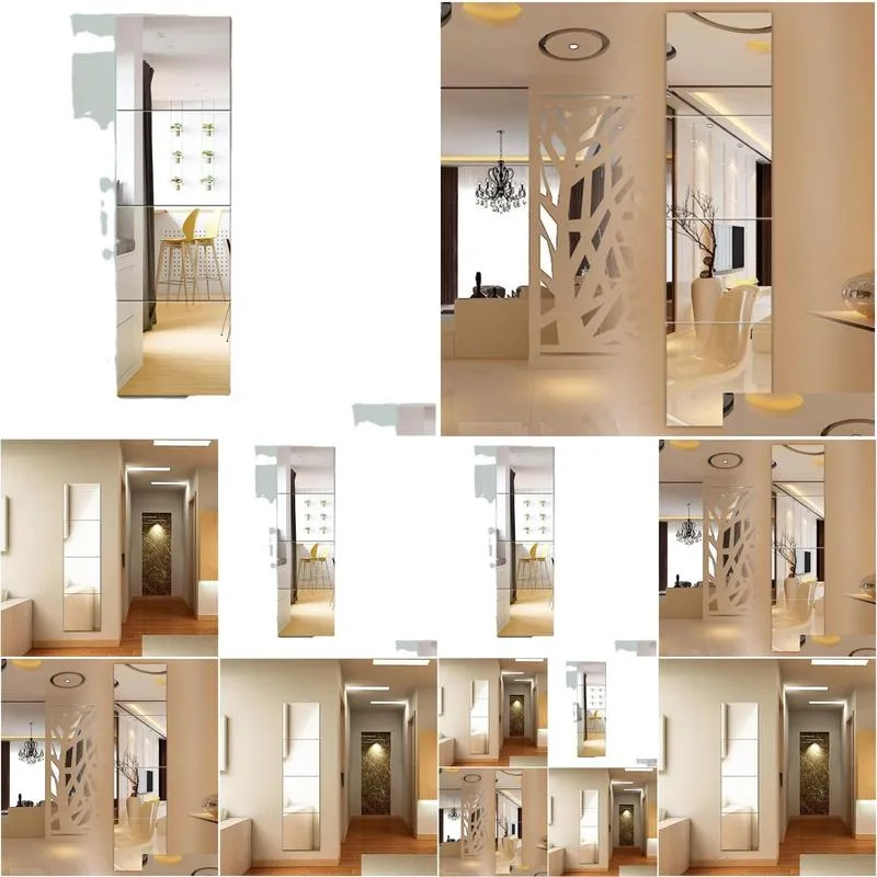 Splicing minimalist modern full body mirror es with self-adhesive blocks that can be glued to dormitory combination mirrors, dressing mirrors, fitting