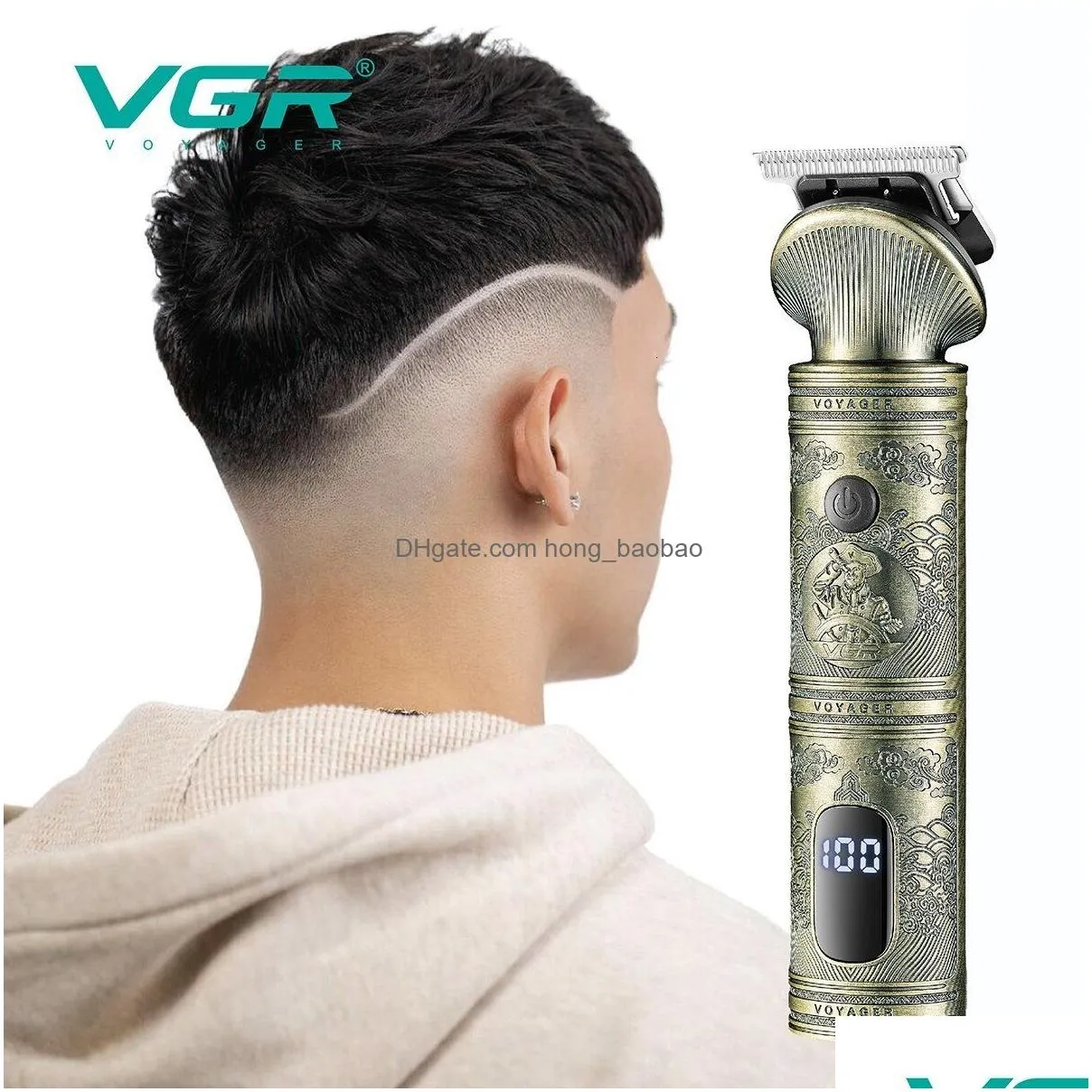 electric shavers vgr grooming kit hair trimmer 6 in 1 hair clipper nose trimmer shaver body trimmer professional rechargeable metal vintage v-106