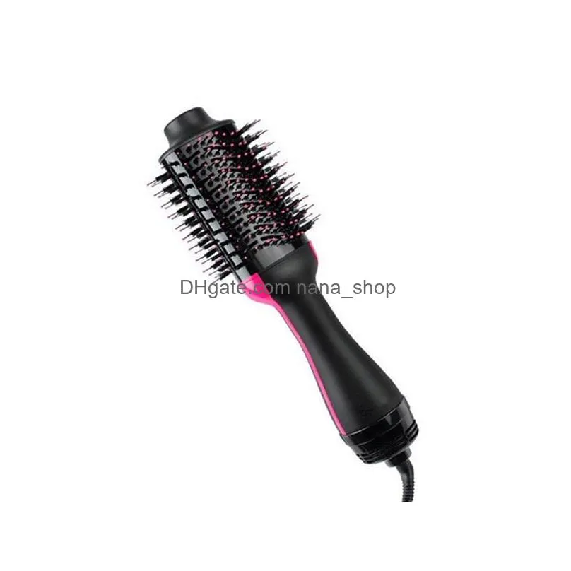 Hair Brushes One Step Hair Dryer Brush And Volumizer Blow Straightener Curler Salon 4 In 1 Roller Electric Heat Air Curling Iron Comb Dhrkn