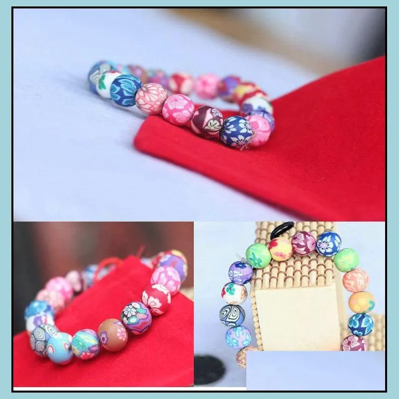 Charm Bracelets Bracelet Bangle For Women Flower Colorf Round Beads Charm Bracelets Drop Delivery Jewelry Bracelets Dheg9