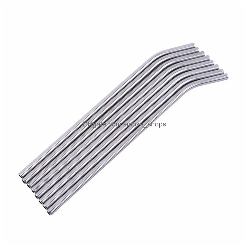 reusable stainless steel drinking straws straight bent curve metal straw barware bar family kitchen for beer fruit juice drink party accessory