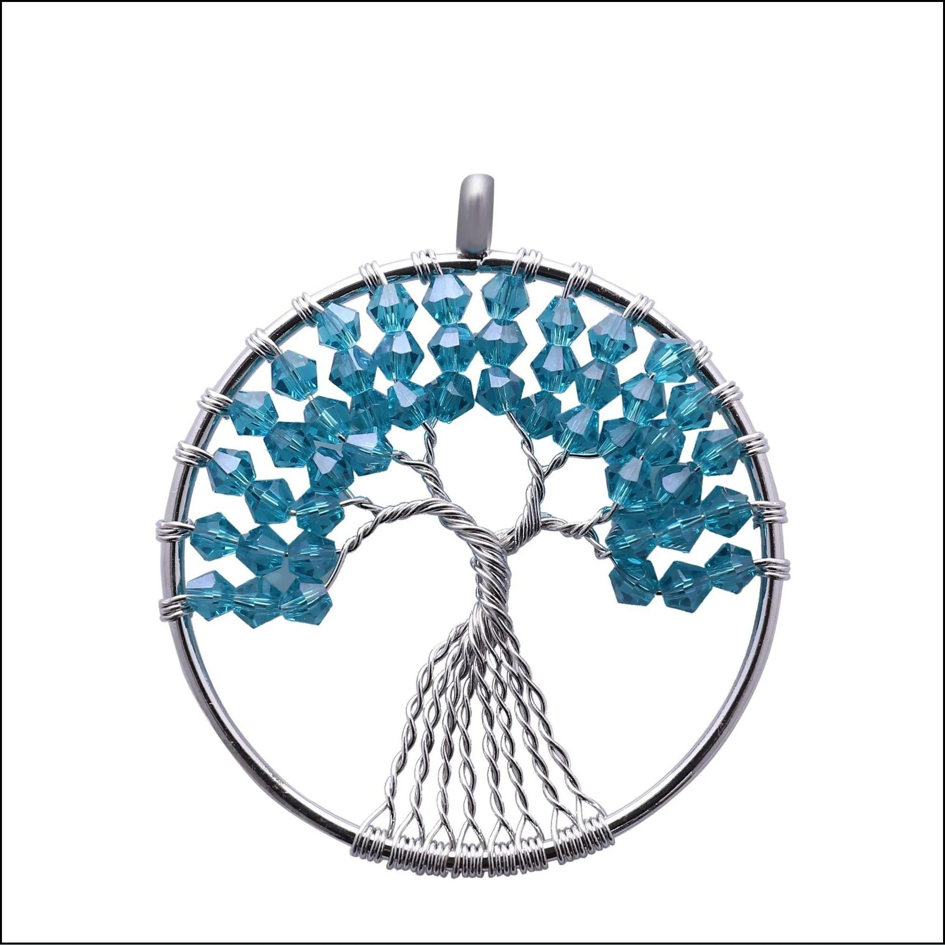 rainbow chakra tree of life quartz necklaces wisdom tree choker necklace