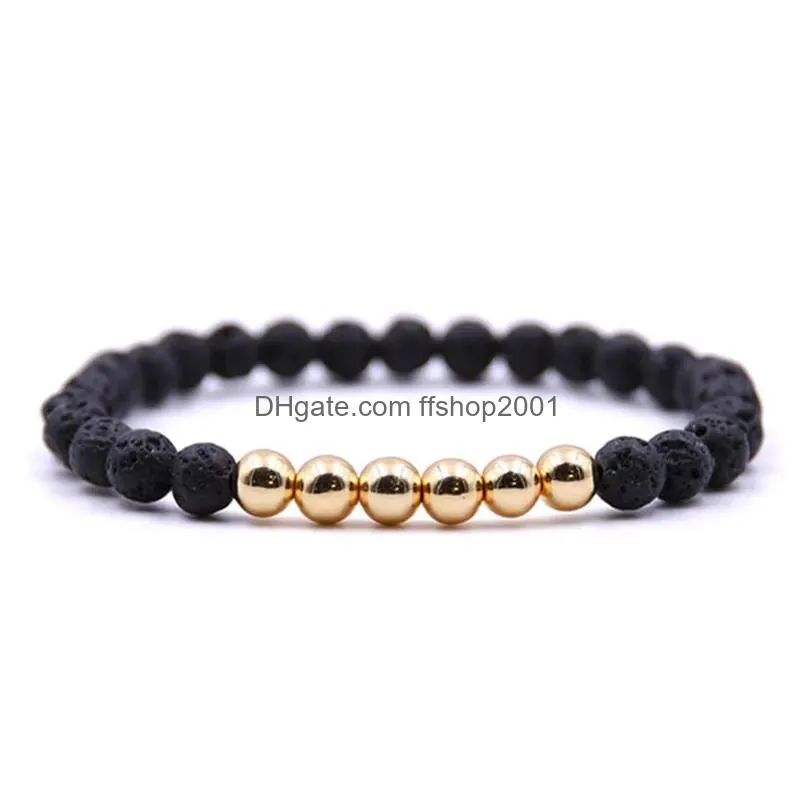 6mm natural black lava stone bead bracelet diy aromatherapy essential oil diffuser bracelet for women