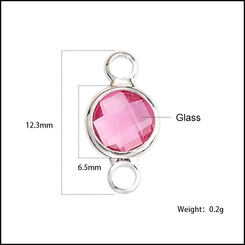 Charms 925 Sier Plated Colorf 6Mm Double Hook Crystal Birthstone Charms For Diy Jewelry Making Drop Delivery Jewelry Jewelry Findings Dh5Of