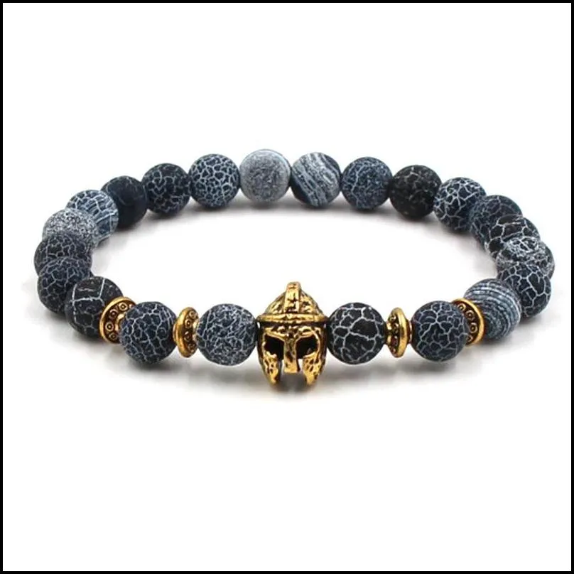 Charm Bracelets Natural Stone Bracelet Gray Weathering Agates Bead Pseira Mascina Yoga Chakra Beaded Bracelets Drop Delivery Jewelry B Dh0La