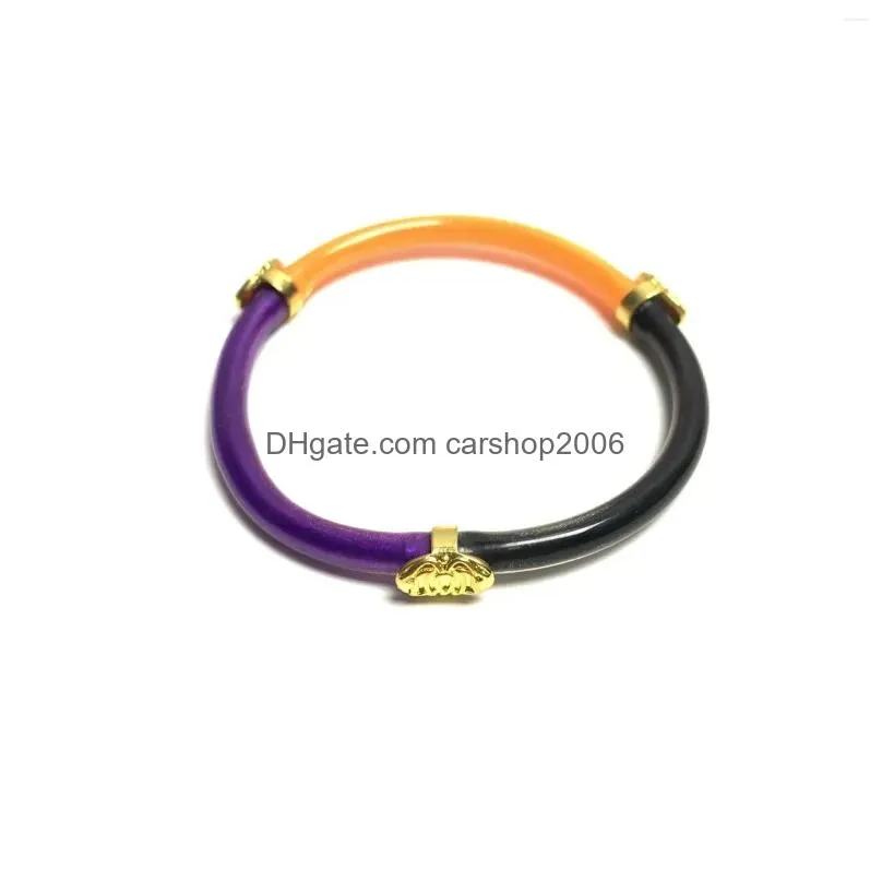 bangle trendy colour mixture silicone bracelet en acier inoxydable womens non-tarnish gold jewelry