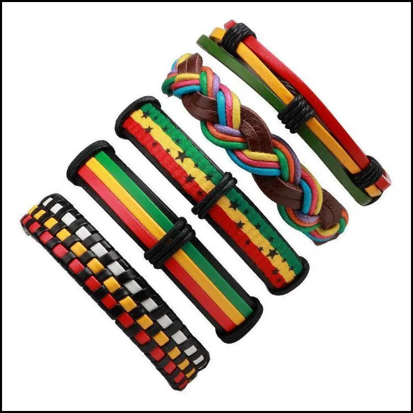 Charm Bracelets Leather Bracelet Mtilayer Braid Wrap Bracelets Punk Casual Drop Delivery Jewelry Bracelets Dhksb