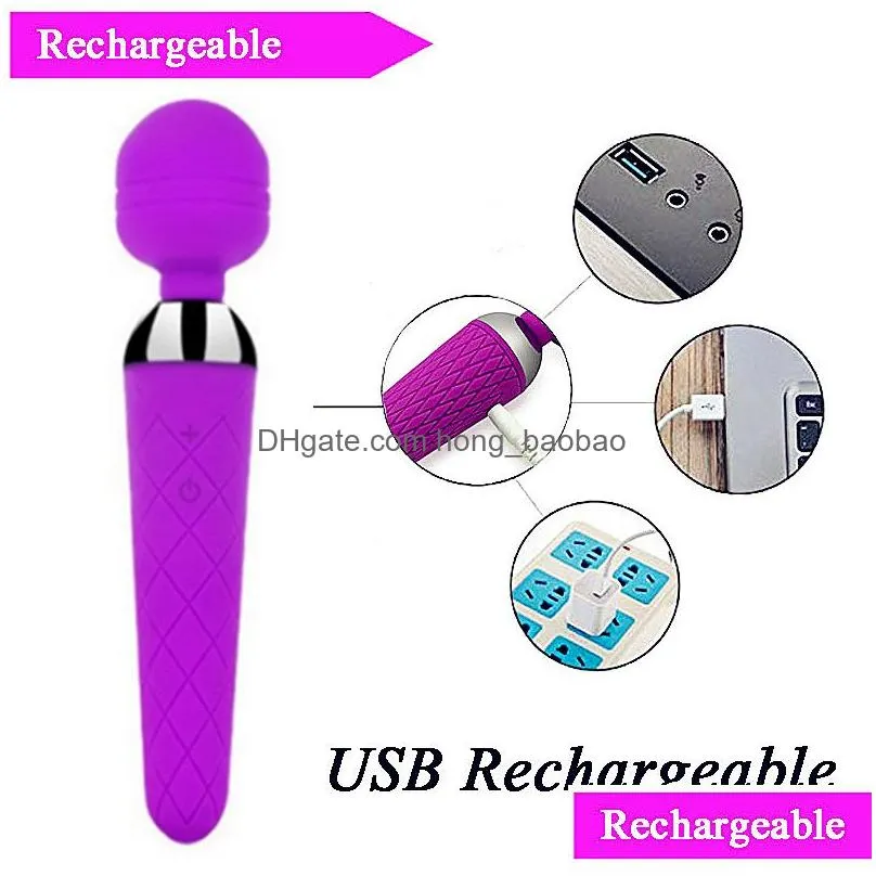 dream style usb recharge av magic wand g spot clitoris stimulator vibrators functional body massager holiday gifts for gril friends