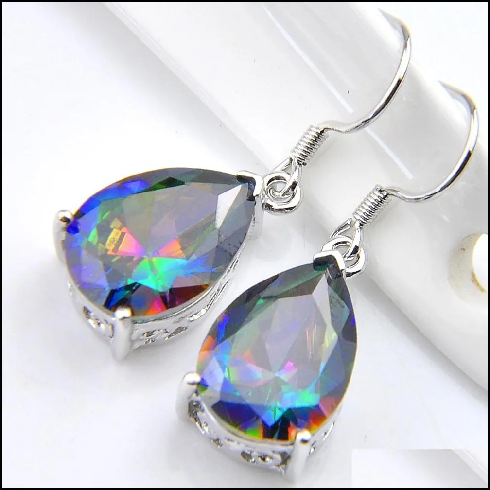 Dangle & Chandelier 6 Pairs Luckyshine Superb Drop Shiny Rainbow Mystic Topaz Gems 925 Sterling Sier Plated Earrings Russia Canada Jew Dhaef