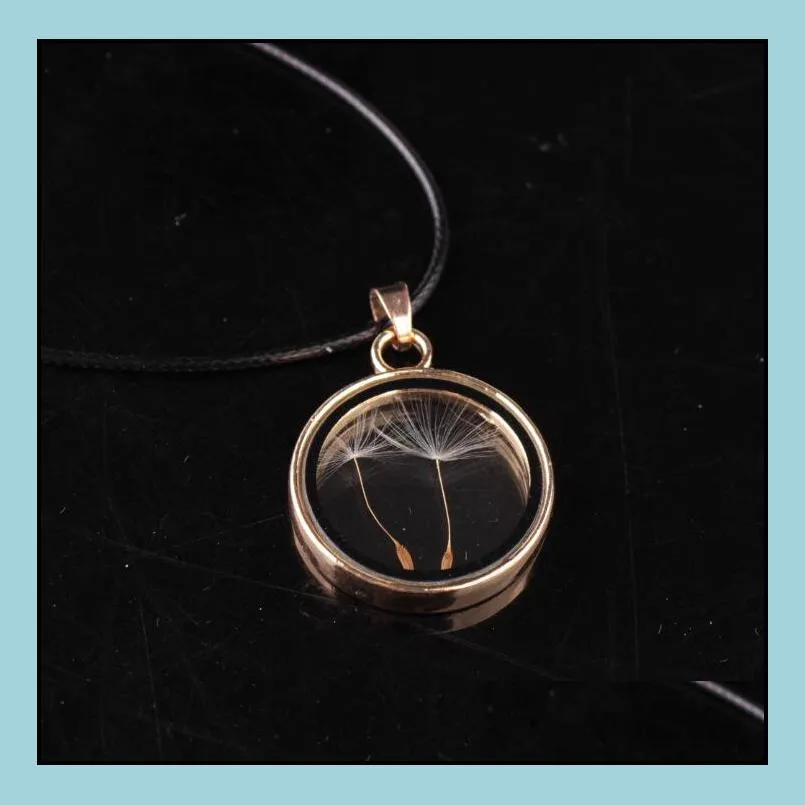 Pendant Necklaces Dandelions Necklaces Seed Floating Locket Novetly Plants Wish Necklace Drop Delivery Jewelry Necklaces Pendants Dh42T