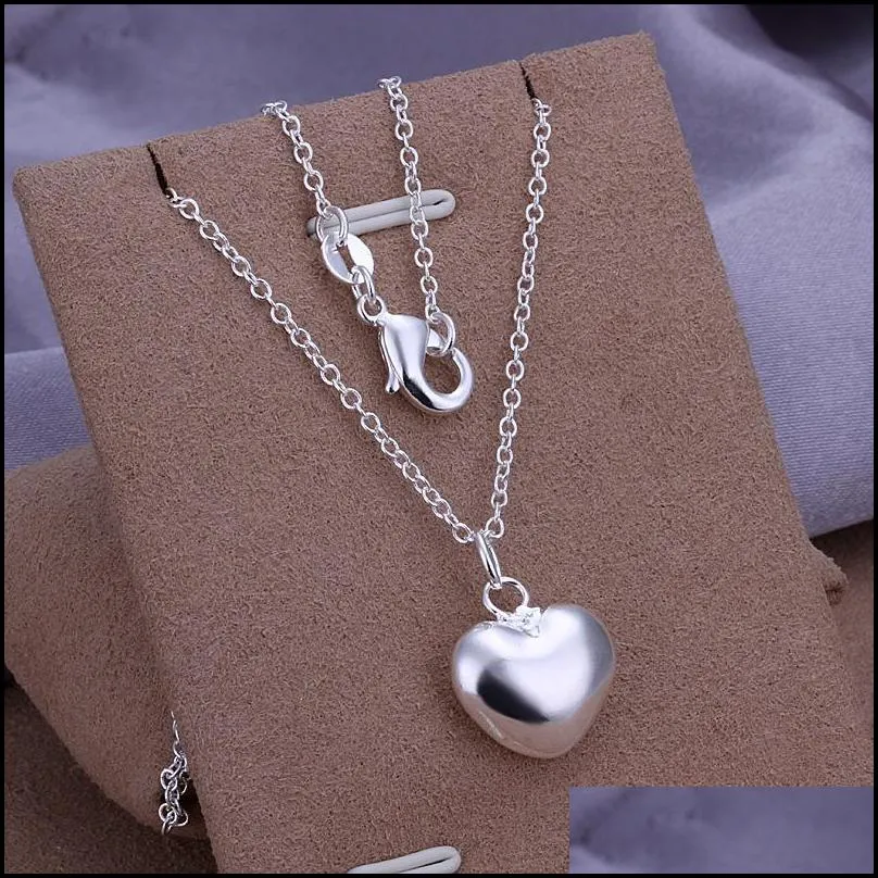 Pendant Necklaces 925 Sterling Sier Plate Necklace Heart-Shape Small Pendant Necklaces For Women Valentines Day Gift Drop Delivery Jew Dhryz