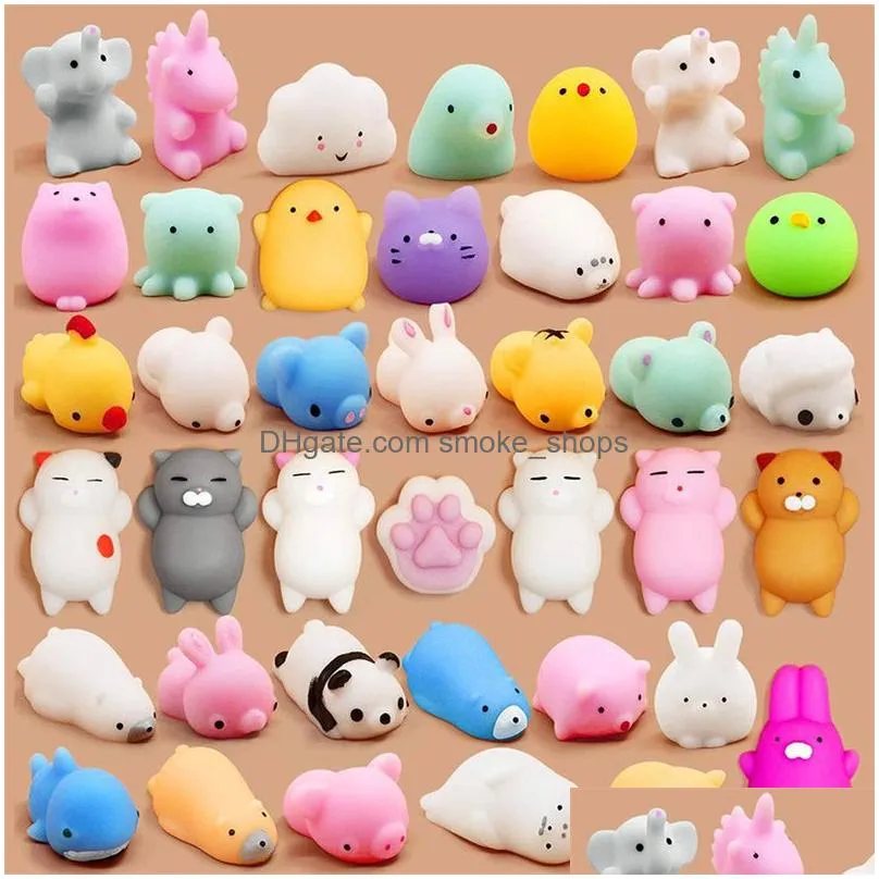 party favor mini squishy toys mochi squishies halloween kawaii animal pattern stress relief squeeze toy for kids birthday gifts