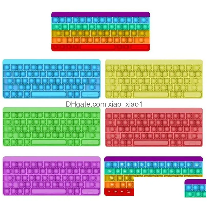 computer keyboard push bubbles toys cell phone straps adult stress relief finger pet games pad colorful math numbers children education