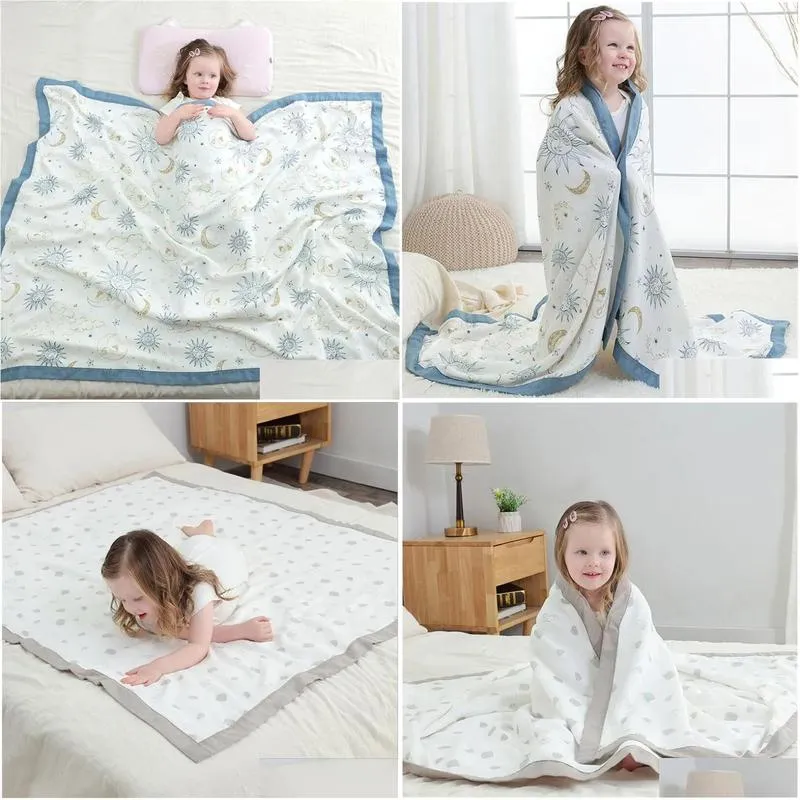 Blankets Swaddling 120x150cm 4 and 6 Layers Bamboo Fiber Muslin Swaddle s Wrap born Baby Kids Bath Towel Children Sleeping Blanket