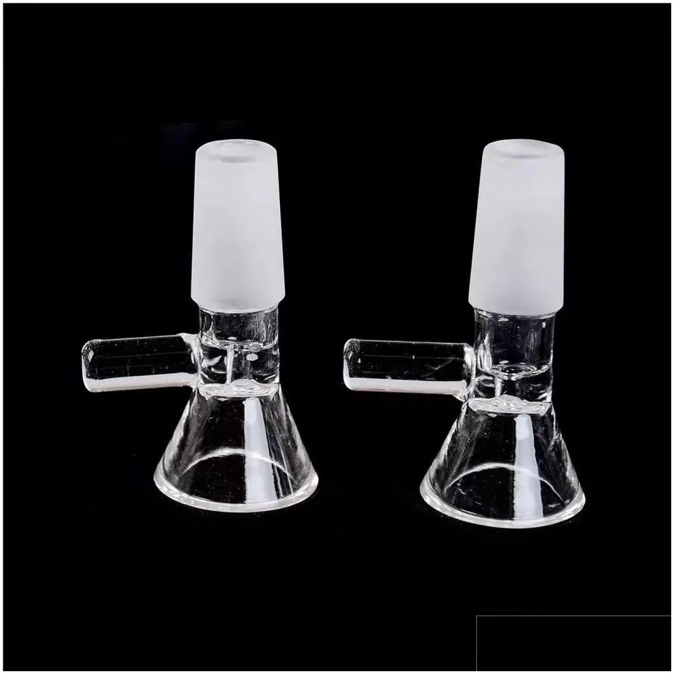 14mm Male Glass Bowl Pieces Hookah of Funnel Joint Downstem Smoking Accessories Handle Pipe Bong Oil Dab Rigs