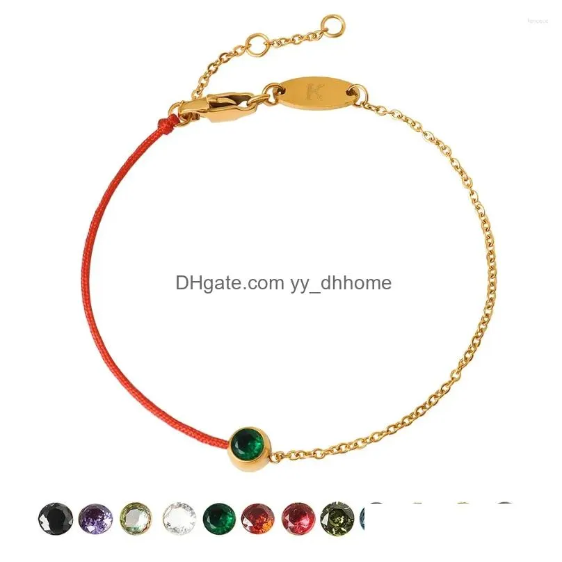 link bracelets fashion trend unique design elegant exquisite retro red rope titanium steel bracelet women jewelry party premium gifts