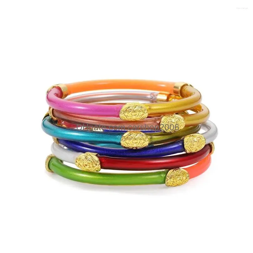 bangle trendy colour mixture silicone bracelet en acier inoxydable womens non-tarnish gold jewelry