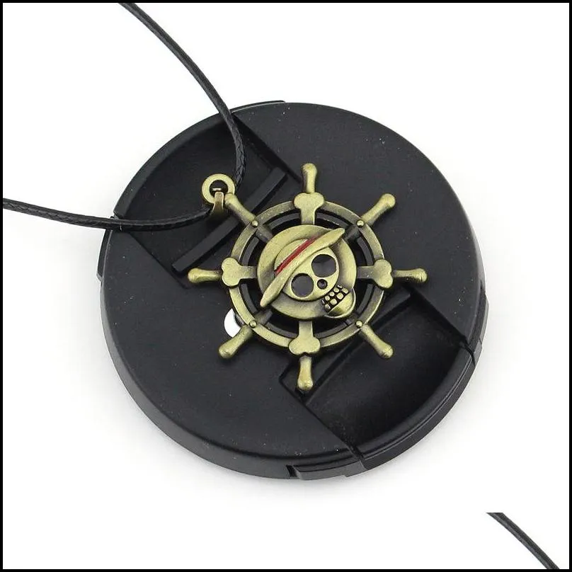 anime leather necklaces for men jewelry gold rudder necklace