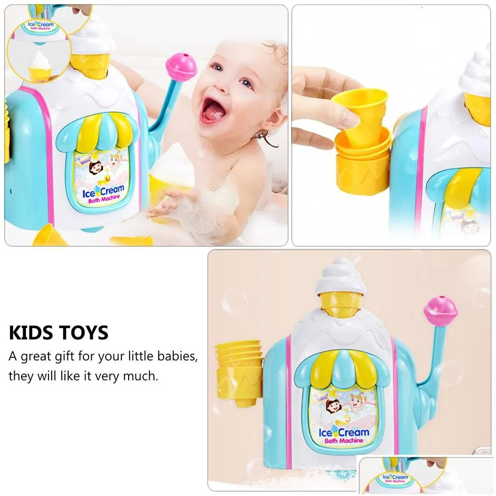 Bath Toys Ice Cream Bubble Machine Blower Bath Toy Kids Car Toys Babies Child Plaything Maker Girls 230923