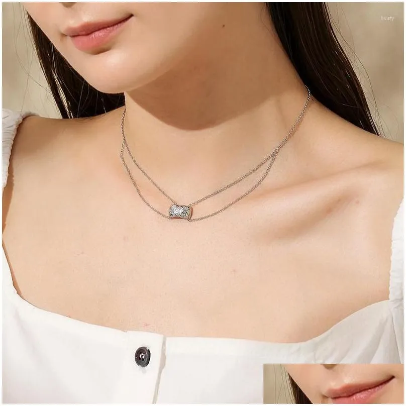 Pendant Necklaces Pendant Necklaces Crush Temperament Double Clavicle Chain Short Necklace Star Of The Same Drop Delivery Jewelry Neck Dhwuk