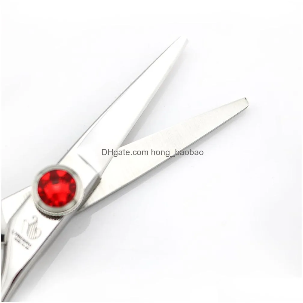 lyrebird high class hair scissors 440c japan hair shears 4.5 inch or 5 inch big red stone good quality 