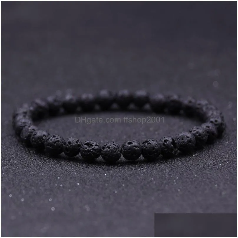 6mm natural black lava stone bead bracelet diy aromatherapy essential oil diffuser bracelet for women