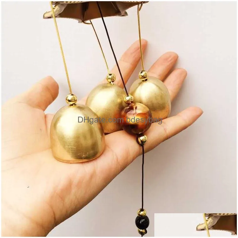 Decorative Objects & Figurines Decorative Objects Figurines Retro Wind Chimes Copper Bell Hanging Pendants Garden Decorations Outdoor Dhwmd