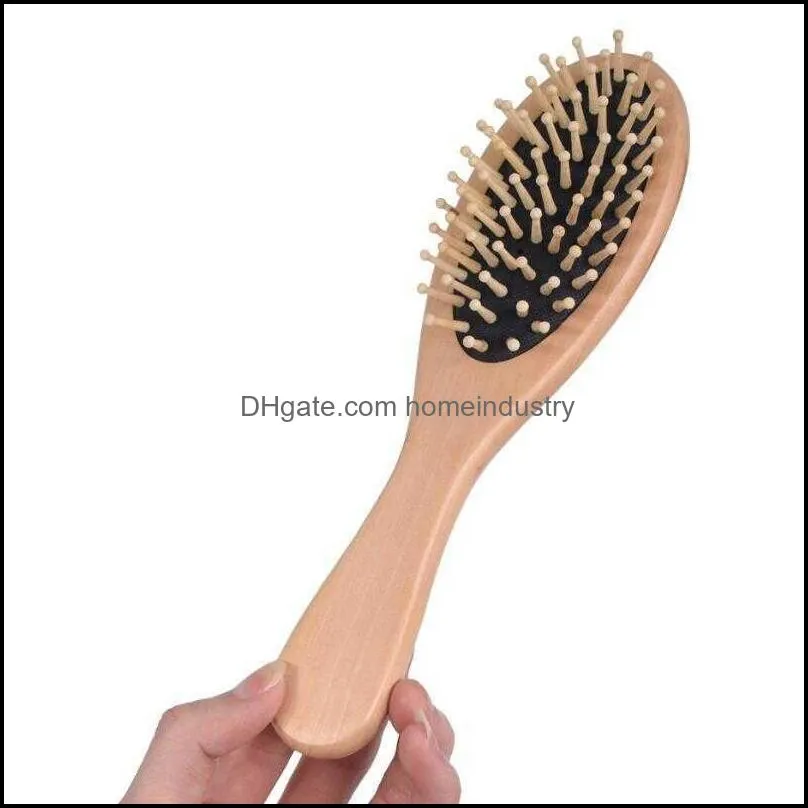 bamboo bristles detangling wooden hair brush wet or dry oval hairbrush 16x4.5x3cm for women men