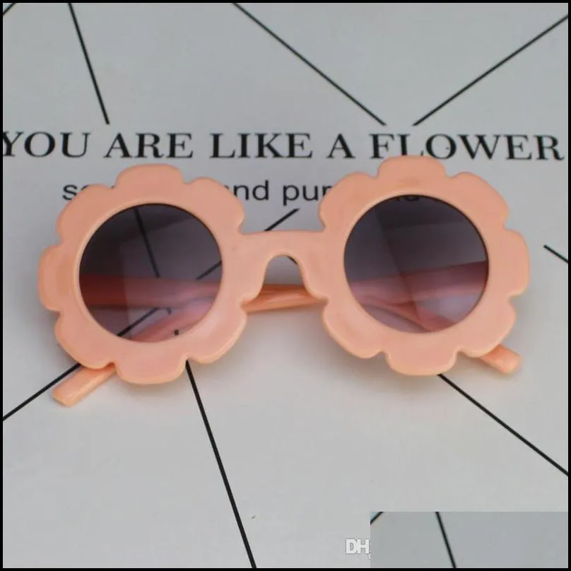 Fashion Sunglasses Frames 5Pcs/Lot Cute Sunflower Children Kids Uv400 Sunglasses Fashion Baby Girl Anti-Traviolet Outdoor Travel Glass Dhh7R