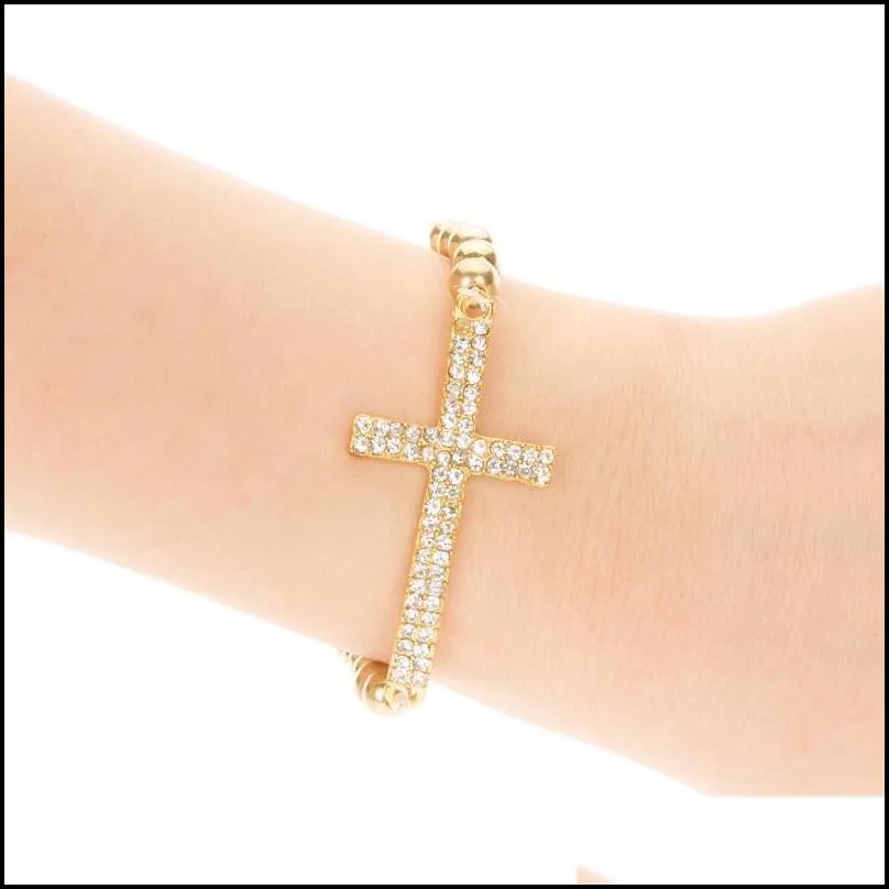 Charm Bracelets Charm Bracelet Fashion Womens Gift Cross Love Infinity Stretch Beaded Drop Delivery Jewelry Bracelets Dhlic
