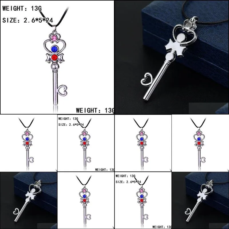 Pendant Necklaces Cosplay Jewelry Sailor Moon Necklace Choker Necklaces Sailormoon Heart Pendant Chain For Women Girl Christmas Gift D Dhbfn