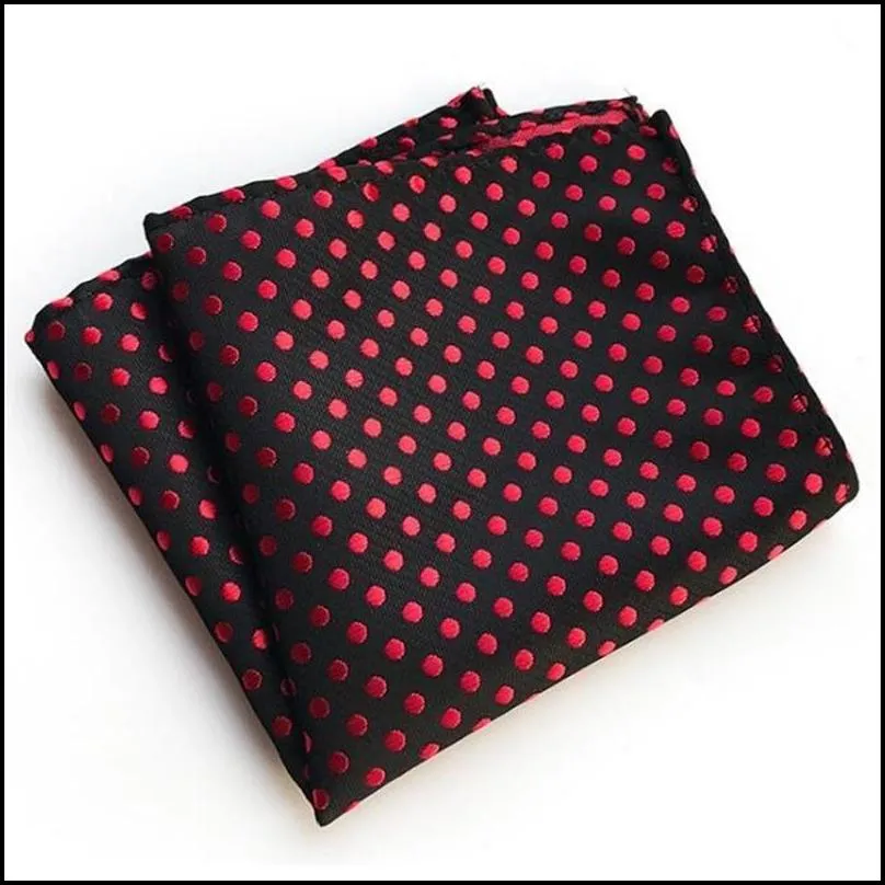 Handkerchiefs Rbocott Mens Pocket Squares Dot Pattern Blue Handkerchief Fashion Hanky For Men Business Suit Accessories 25Cmx25Cm T200 Dhb2V