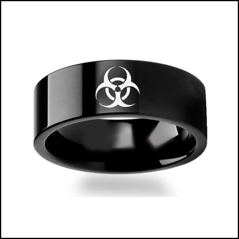 europe and america supply of goods resident evil virus logo ring stainless steel ring fashion titanium steel ring
