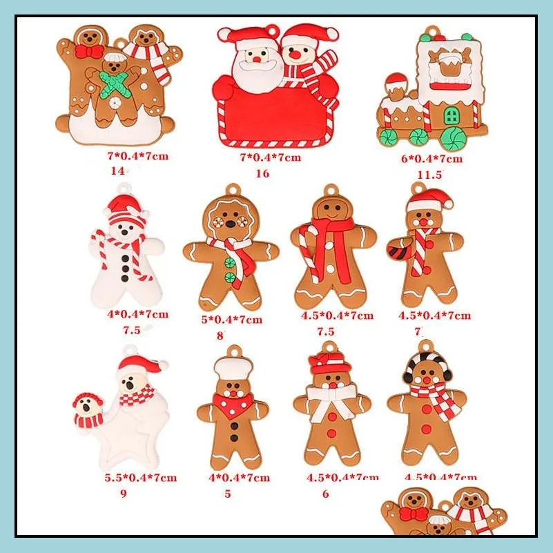 Charms 12Pcs Christmas Cute Gingerbread Man Biscuit Pendant Charms Beverages Jewelry Accessories Diy Funny Earrings Findings On Sale D Dhygx