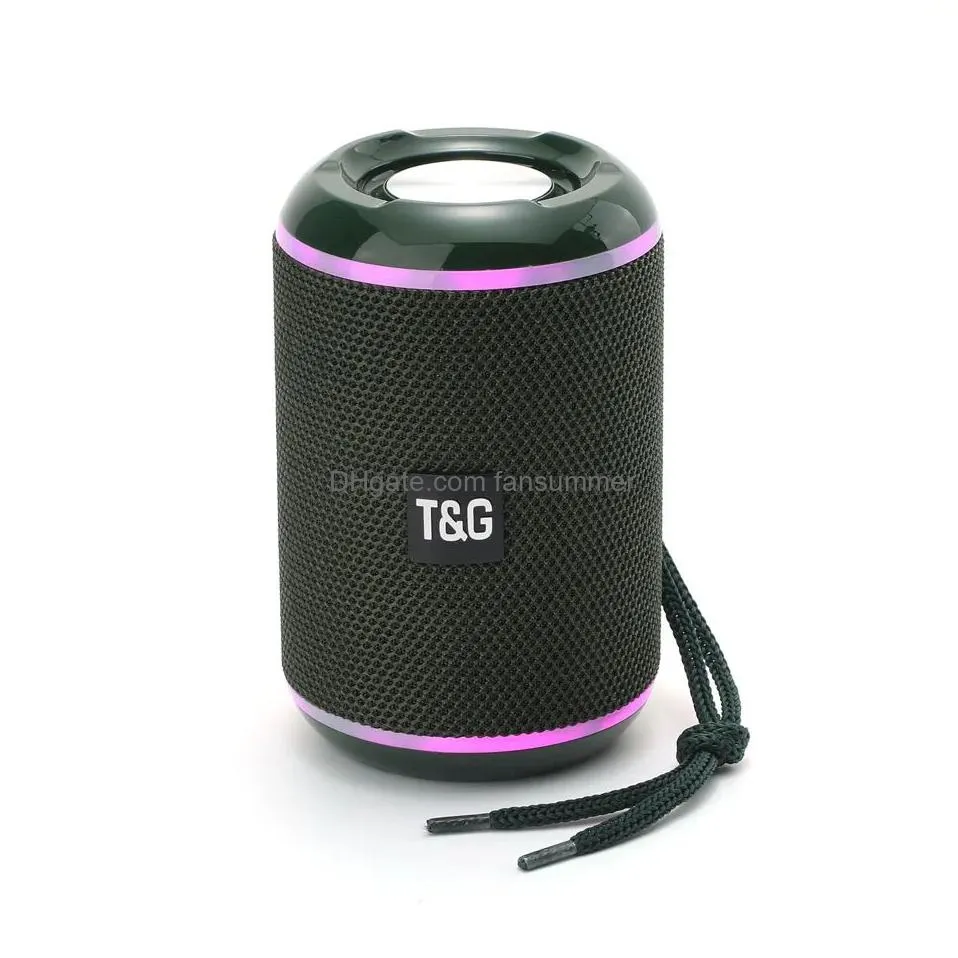Tg291 Portable Speaker Wireless Bluetooth Speakers Powerf High Outdoor Bass Hifi Tf Fm Radio With Led Drop Delivery Dhn4P