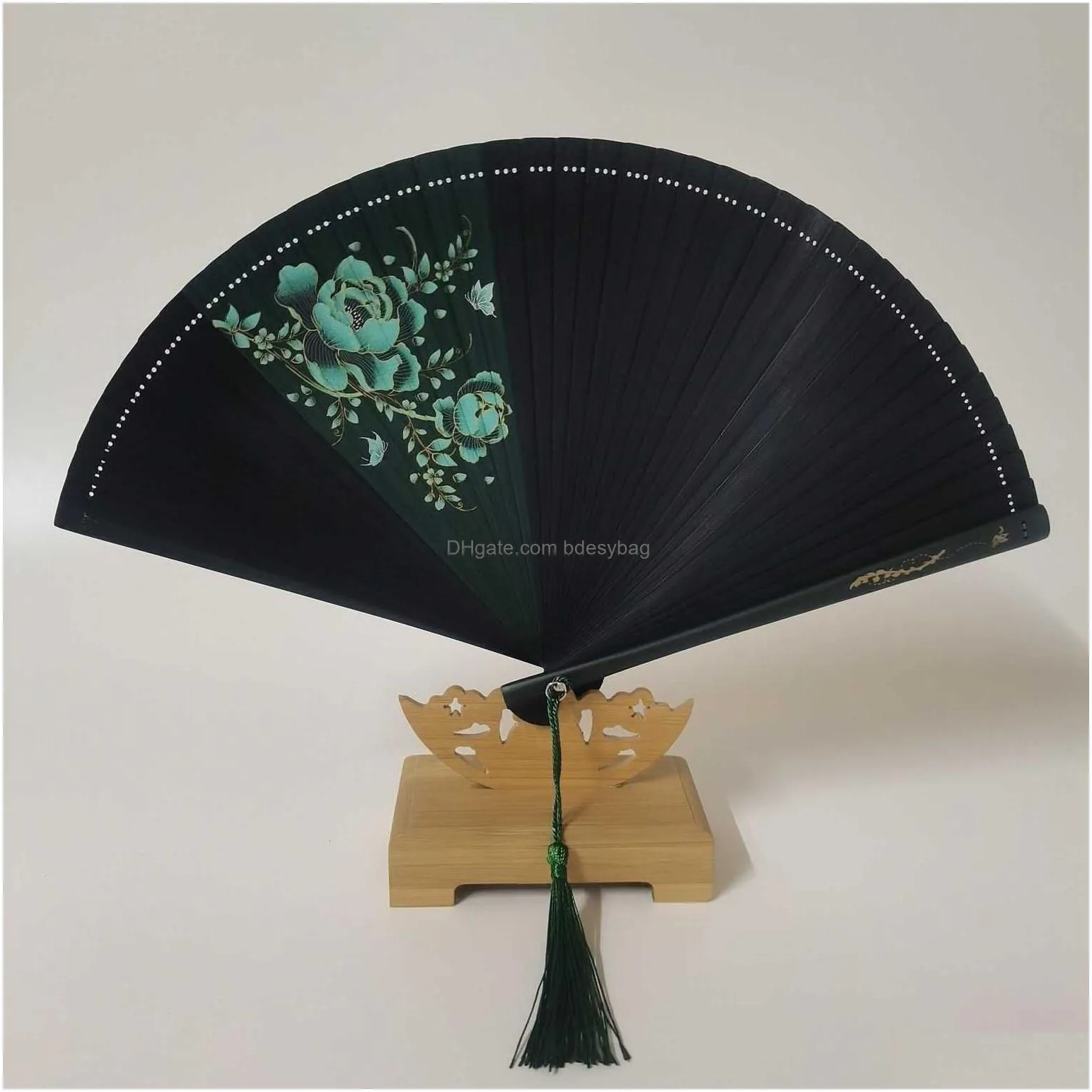 Chinese Style Products Chinese Style Products 18Cm Color Art Craft Hand Fan High Quality Whole Bamboo Folding Gifts For Wedding Party Dhij1
