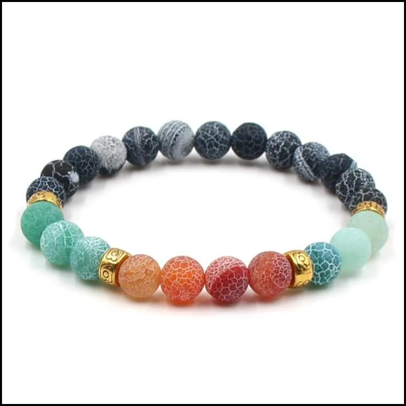 stone chakra bracelet weathering agate stone healing bracelet men women jewelry elastic bead bracelet
