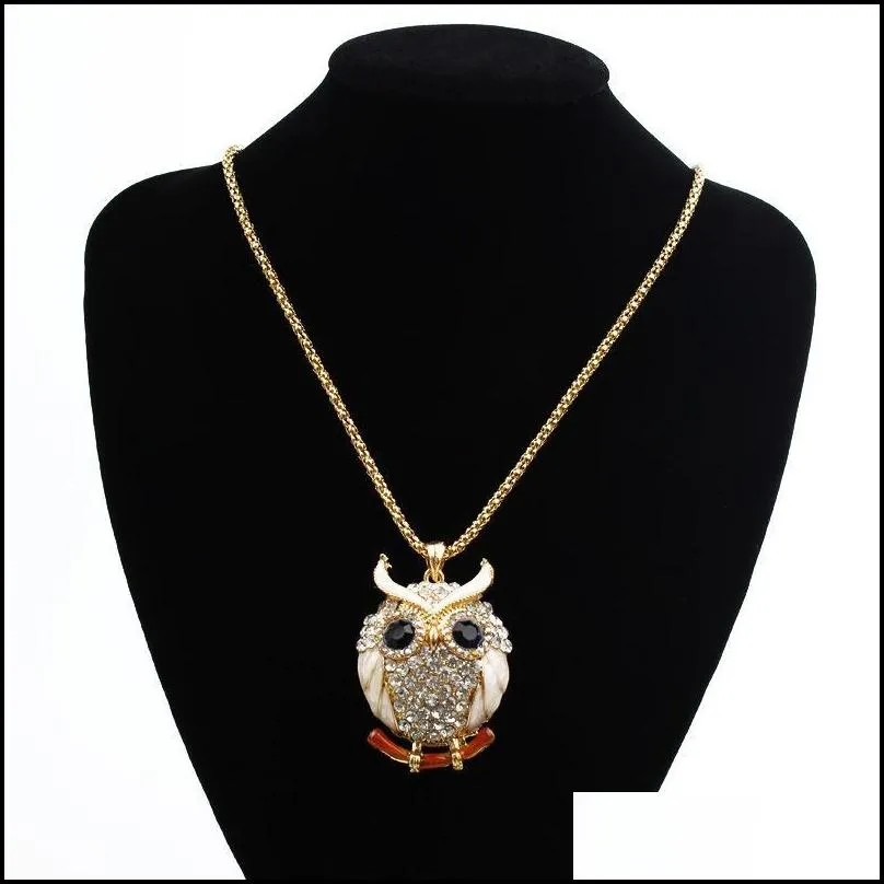 Pendant Necklaces Necklaces Pendant Brand Charms Vintage Crystal Cubic Zircon Diamond Fine Jewelry Owl Drop Delivery Jewelry Necklaces Dhgu7