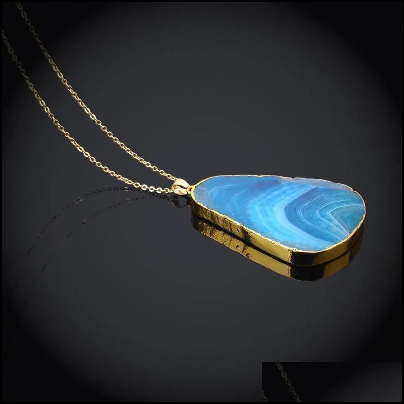 quartz crystal pendant necklaces natural gemstone necklace fit gold chains necklace